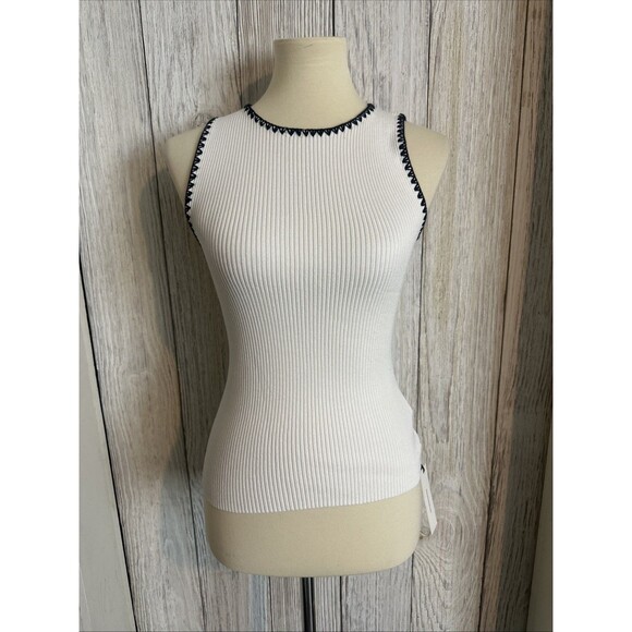 NWT Commense Minimalism Contrast Trim Sweater Vest Sz XS - Picture 6 of 9